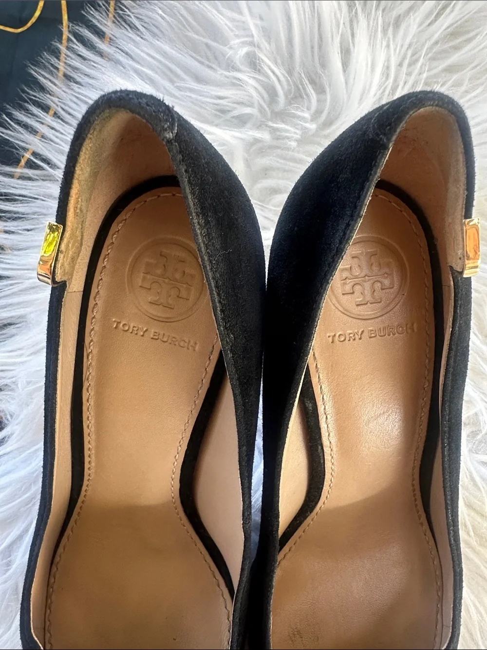 Tory Burch Women's Black Suede Pointed-Toe Stiletto Pumps
